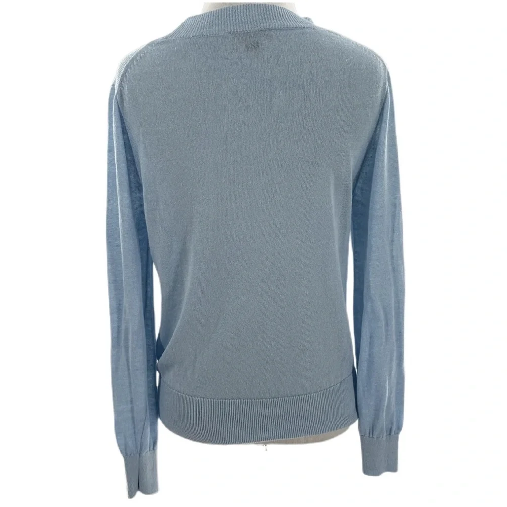 J crew womens sail sweater size S 66% linen blue nautical preppy coastal - Picture 5 of 10